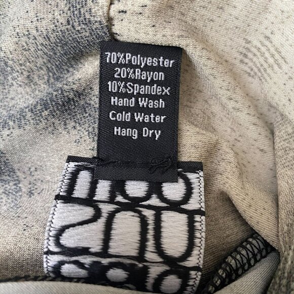 CLARA SUN WOO Tunic Top Small Stretch Jersey Artsy Modern Gray Print 3/4 sleeve - Picture 11 of 11